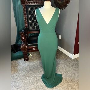 Long plain green gown